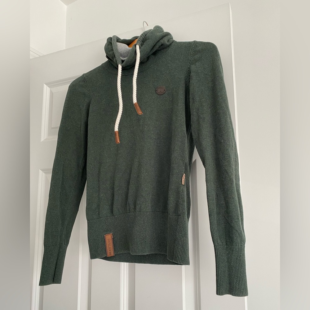 Naketano Brave new world XS hunter green cowl neck sweater.